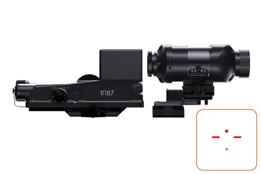 Novus Precision PDS-1 Prism Dot Sight Military Reticle w/ PM-1 3x Prismatic Magnifier Combo